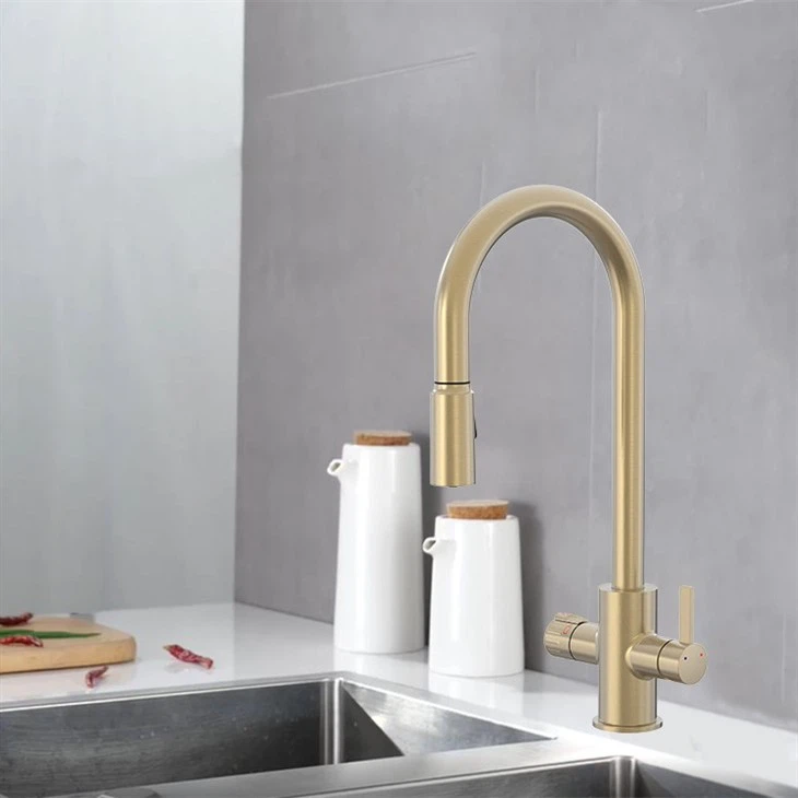 instant hot water tap with pull out hose